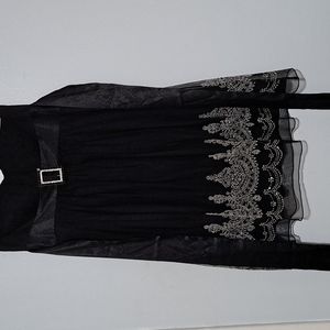 Holiday Teeze Me M Black strapless with tie back and intriguing design